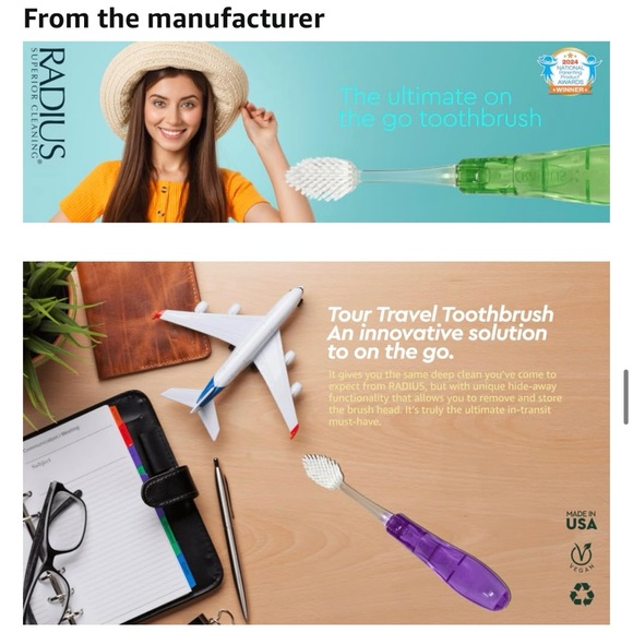 🟢 {3/$15} Radius Tour Travel Brush Toothbrush - Picture 11 of 16